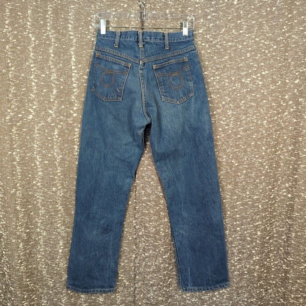 Vintage 60s/70s Straight‎ Leg Denim Western Blue Jeans Talon Zipper 30x30